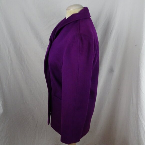 Cassidy Women Purple Wool Coat Size 4 - Picture 2 of 12